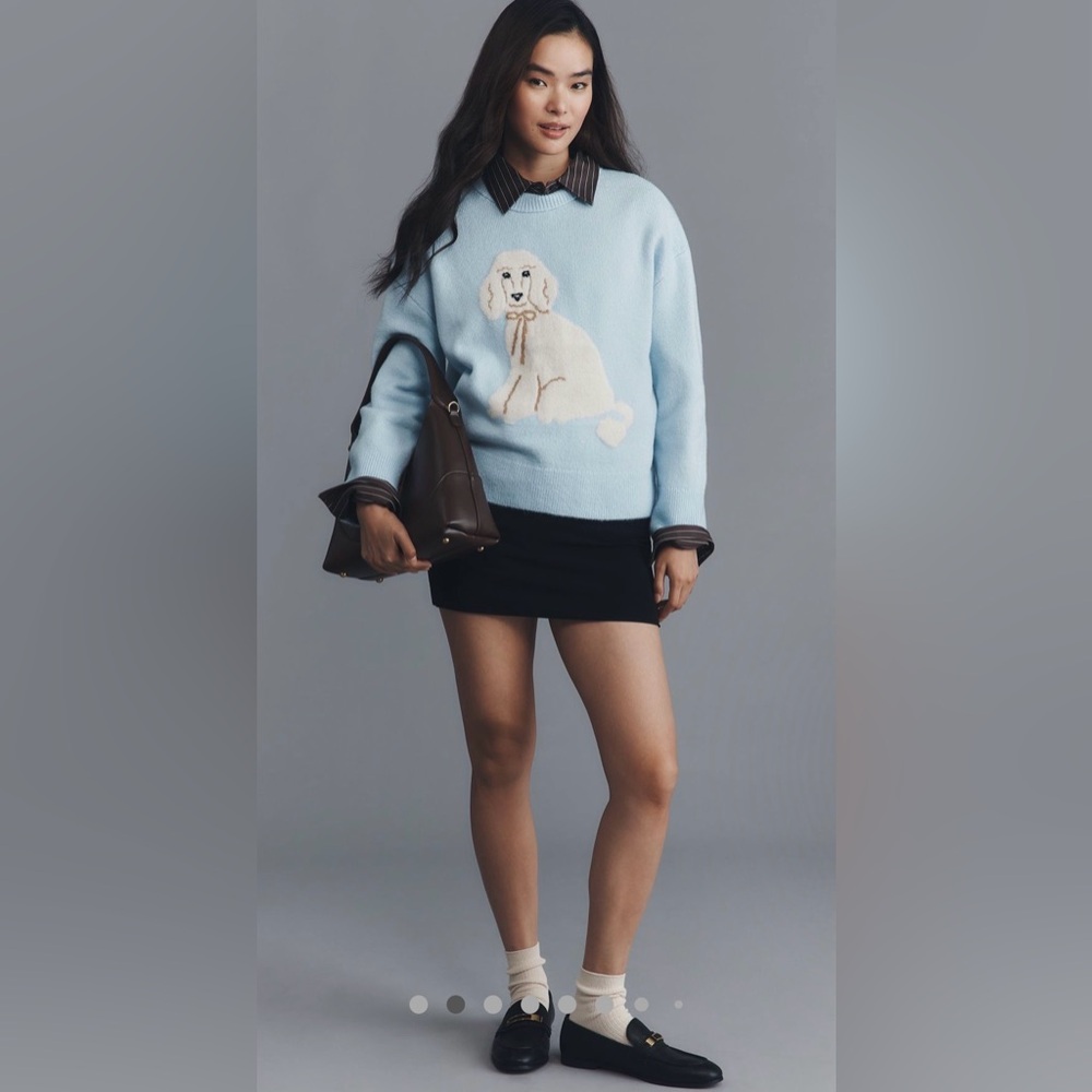 NWT Maeve Crew-Neck Dog Icon Pullover Sweater - Small - Picture 1 of 8